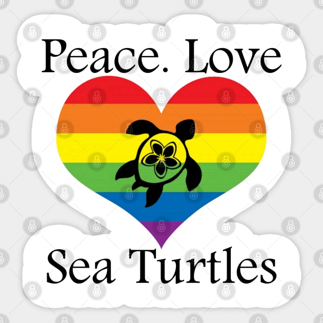 Peace. Love. Sea Turtles Sticker by Discotish